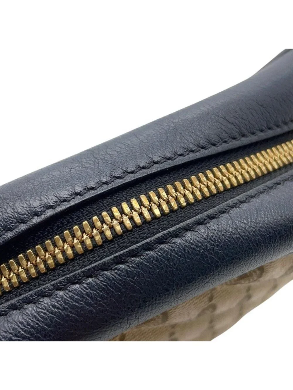 Gucci Shoulder Bag GG Marmont Canvas Leather Black
